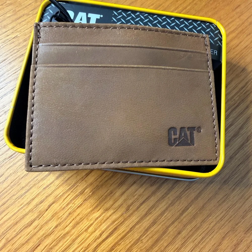 Caterpillar Brown RFID Shield Money Clip